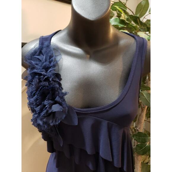 NIC & DOM Women's Blue Floral Scoop Neck Sleeveless Knee Length Dress Size Small - Picture 6 of 9